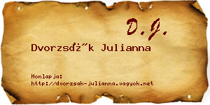 Dvorzsák Julianna névjegykártya